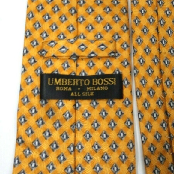 Umberto Bossi Other - Umberto Bossi Roma All Silk Gold Black Diamond Tie